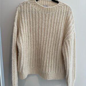 Stradivarius Cream Ribbed Knit Sweater